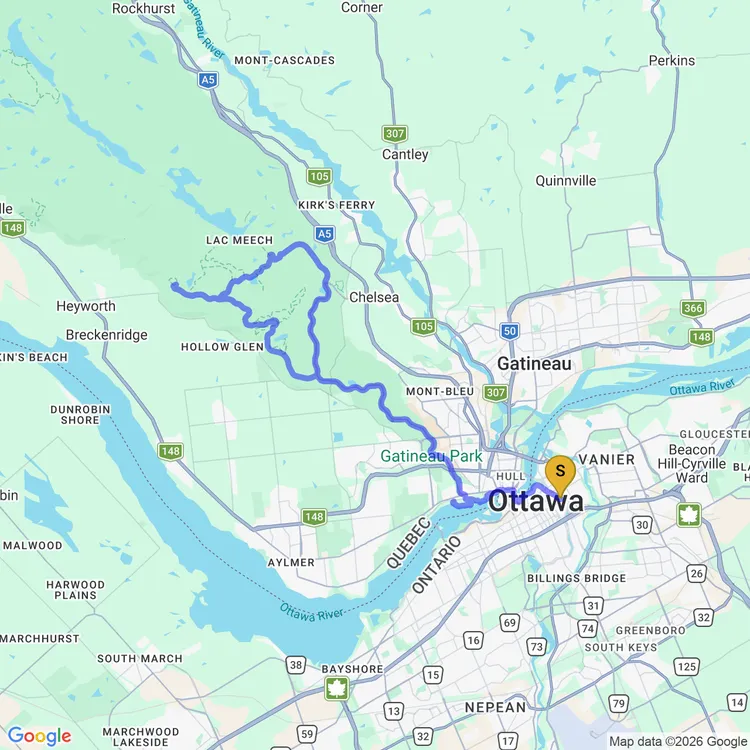 Map of Champlain Lookout Ride