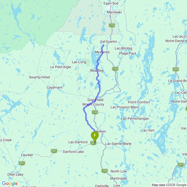 Map of Véloroute des Draveurs with Kerianne