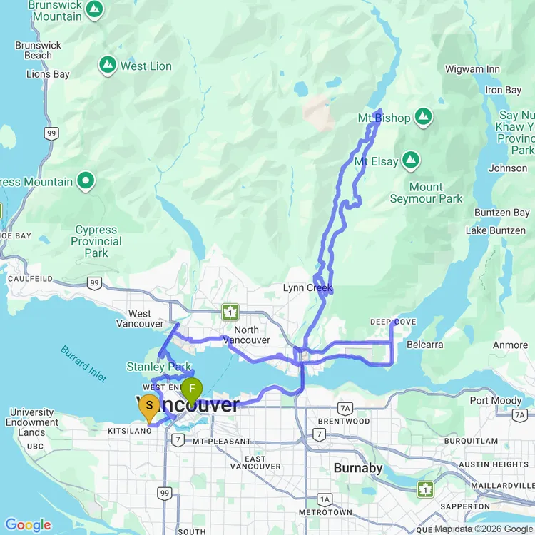 Map of Exploring North Vancouver