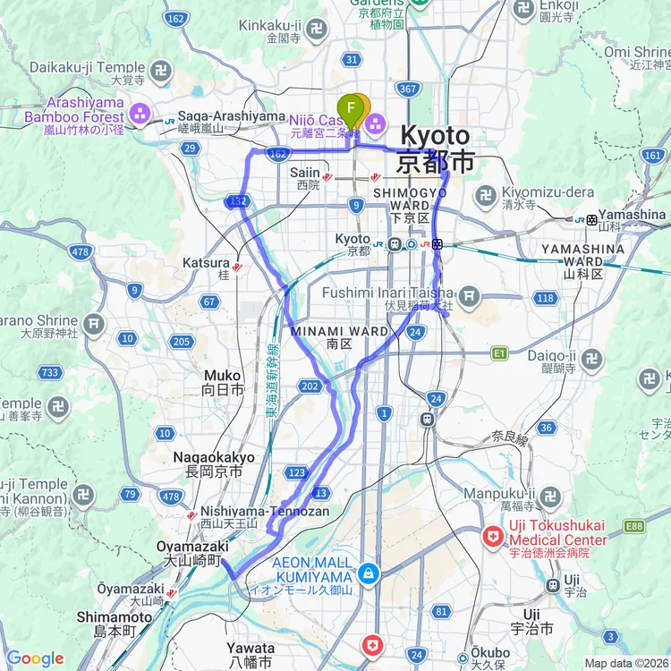 Map of Kyoto by Bike