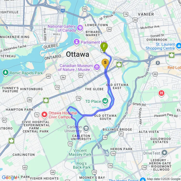 Map of Evening Ride