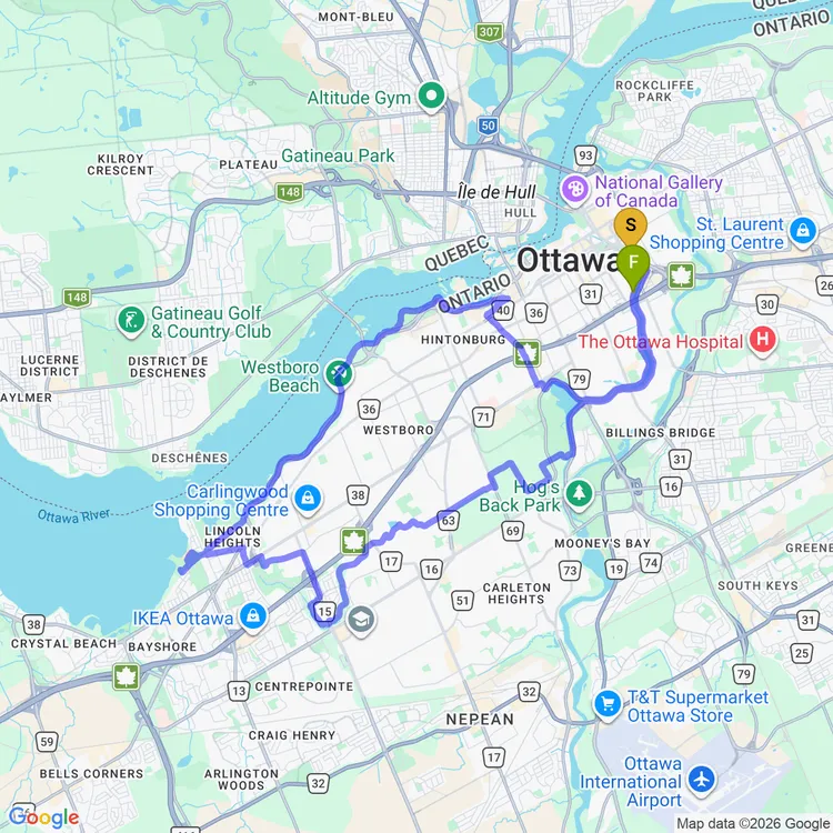 Map of after work stretch