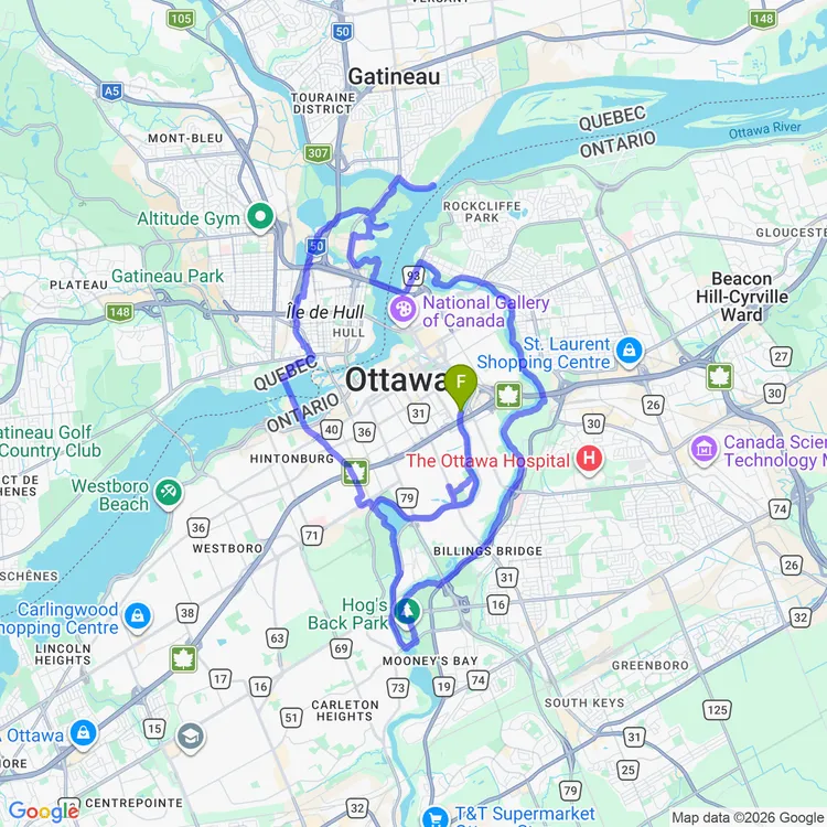 Map of Fun loop Downtown
