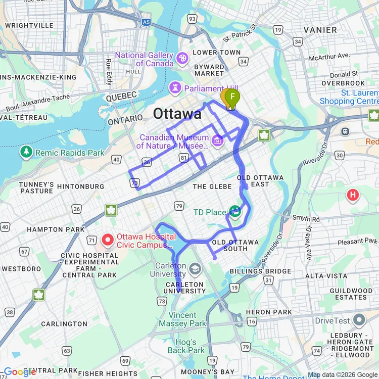 Map of halloween critical mass ride