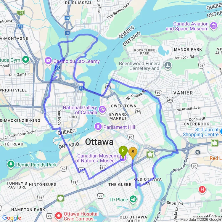 Map of the “idgaf ride”